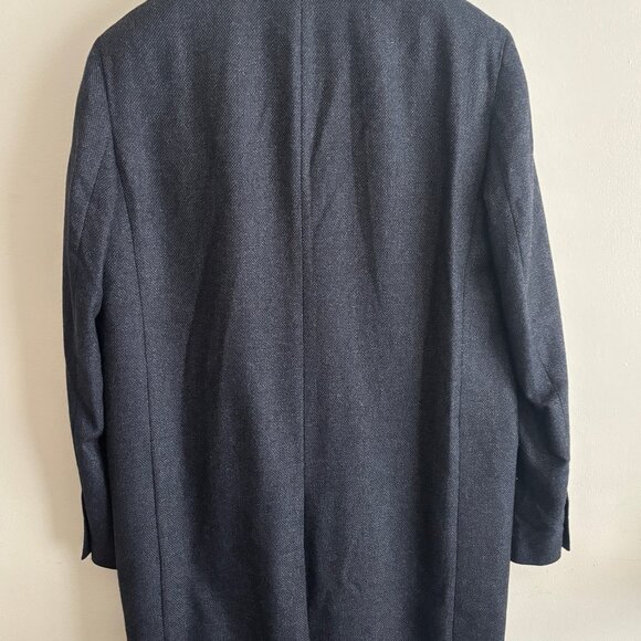 $850 Club Monaco x Loro Piana Blue Wool Dream Tweed Overcoat/ Car Coat - 40 - Picture 11 of 13